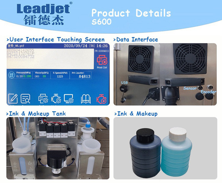 1-4 Lines Beverage Packages Date Code Printing Machines / Non Contact Inkjet Printer