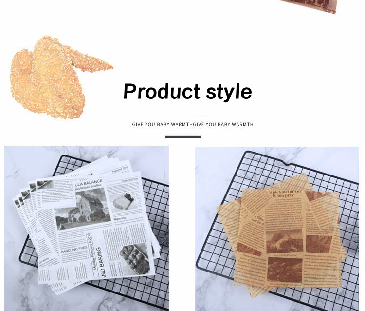 ODM Kraft Greaseproof Wrapping Paper Sheets Packing Customized Logo