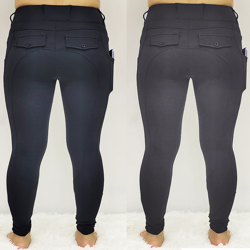 Full Seat Winter Horse Riding Pants Brushed Fabric Equestrian Tights Anti Pilling