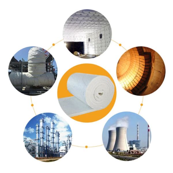1260°C 1430°C Ceramic Fiber Blanket 64/96/128/160 Kg/m³ for Furnace Boiler Kiln Insulation