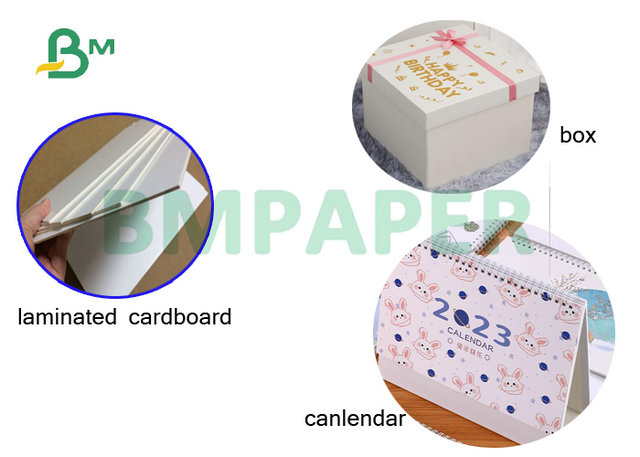 950 x 1300mm White Coated 2 Side 2.5MM 3.0MM Laminated Cardboard For Gift Box 