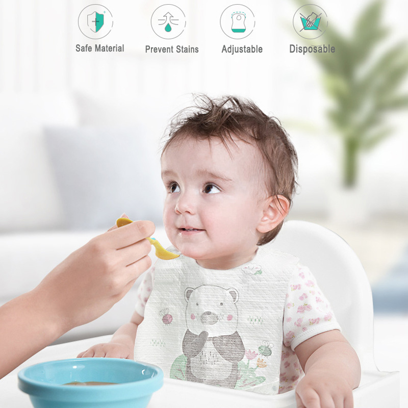 Organic Cotton Baby Waterproof Feeding Bib in a Comprehensive Assortment of Colors