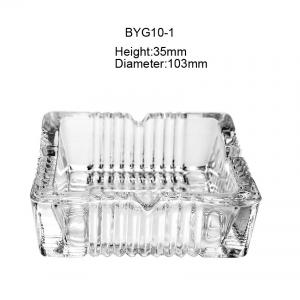 Buy cheap Square Glass Cigarette Ashtray 205mm 8 Inch Dia Cut Patterns For Easy Grasping product