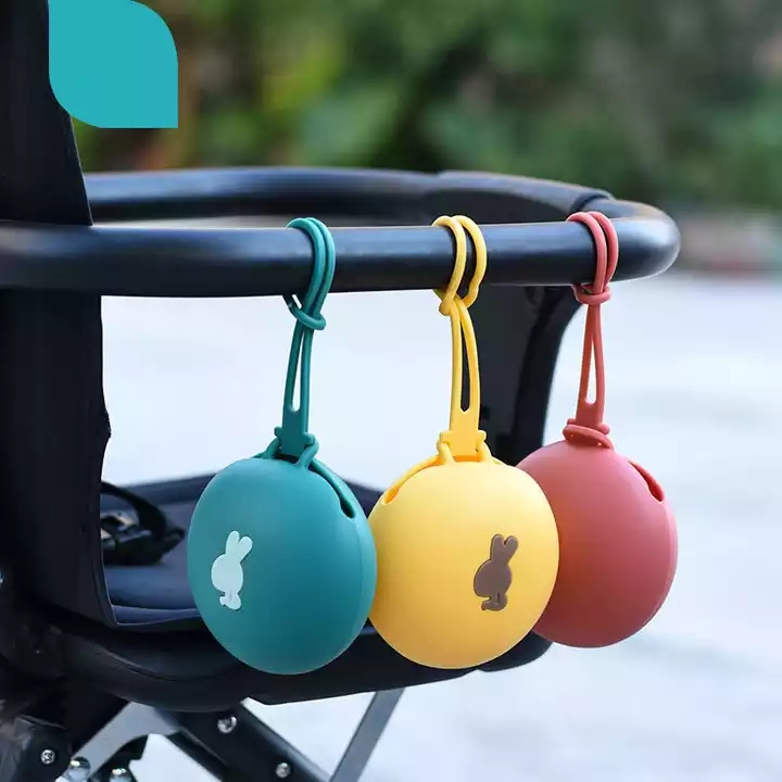 Silicone Baby Teether Baby Pacifier Container Anti Dropping Bpa Free Baby Pacifier Clip Holder