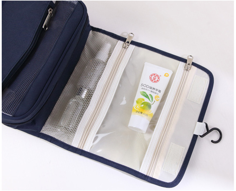 Waterproof Depth 10cm Cosmetic Makeup Bag With Plastic Hook