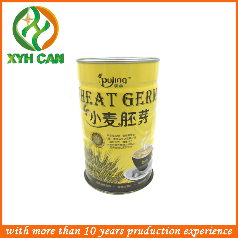Food Tin Can Yellow Tea Silver Storage Deep Tins Embossing Printing