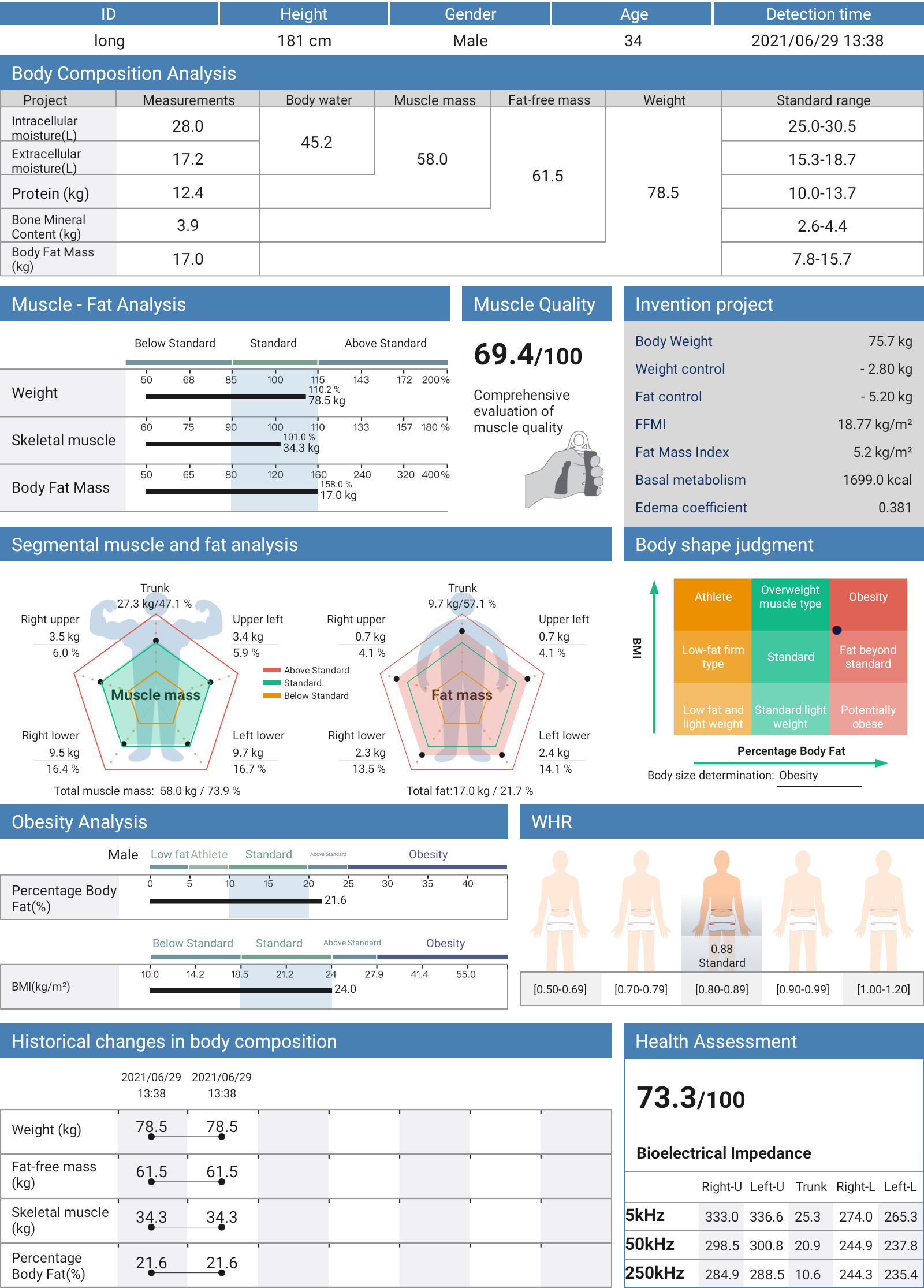 BCA100 Body Composition Analyzer Machine 50kHz Fat Percentage Calculator Machine