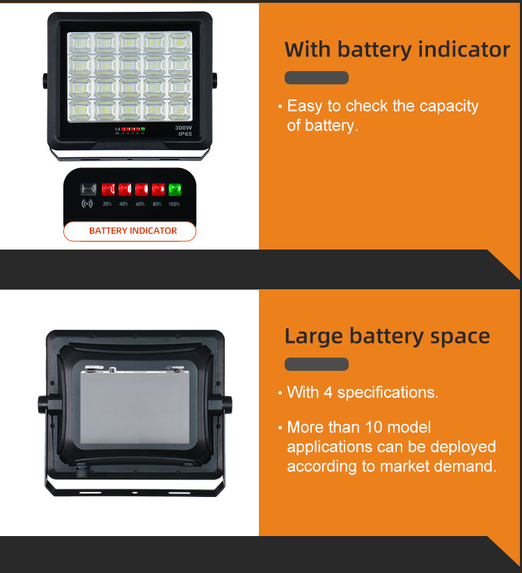 30W 50W 100W 300W 500W LED Solar Floodlight Outdoor IP65 Flood Light