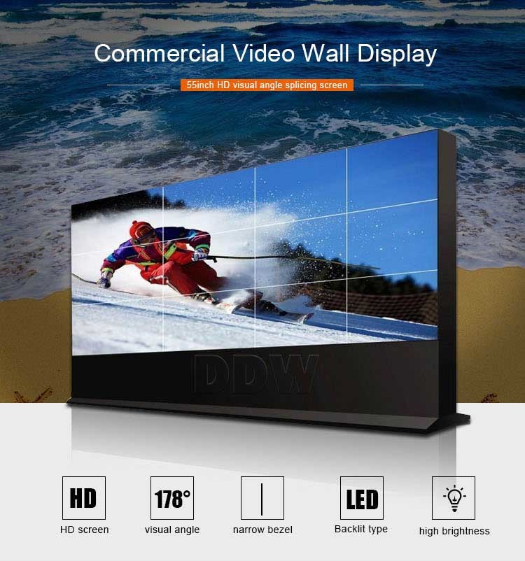 Open Source Control Room Video Wall , 1.7 mm Splice Screen Surveillance LCD Video Wall Display