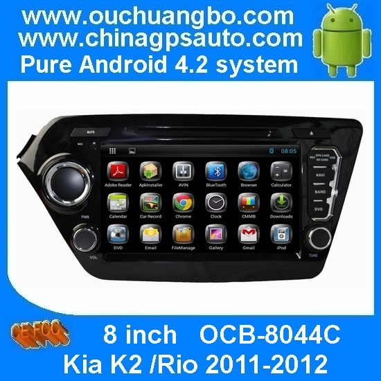 Ouchuangbo Car GPS 3G Wifi Navi DVD Radio Player for Kia K2 /RIO 2011-2012 Pure Android 4.2 System OCB-8044C
