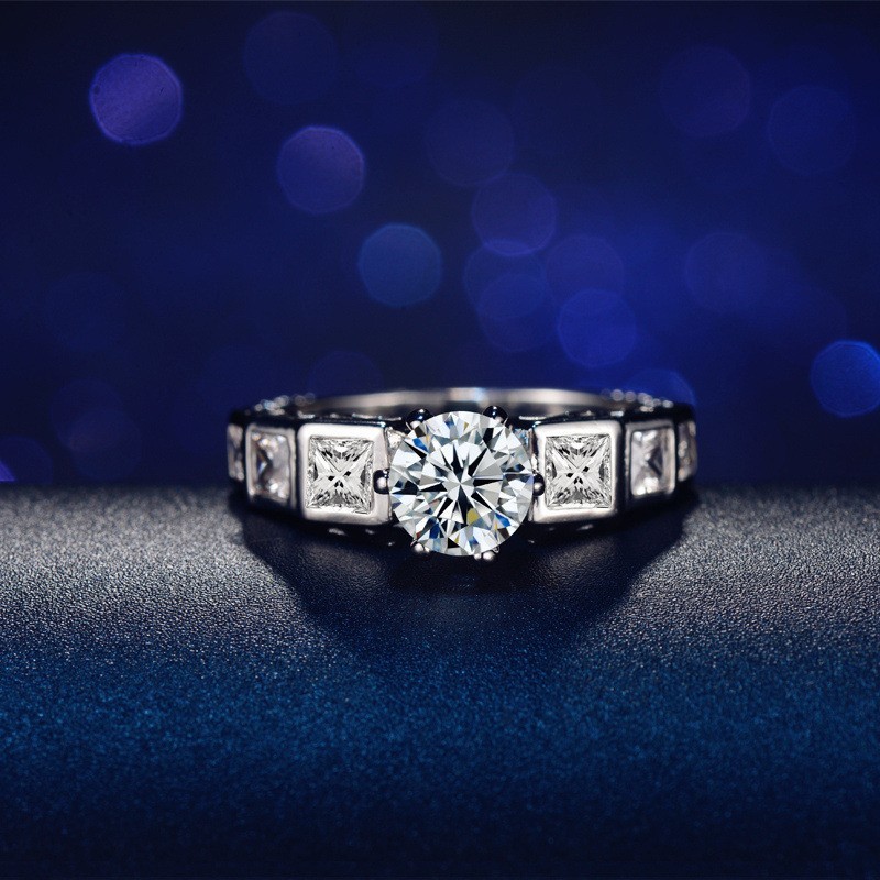 CZ with Big Round Zircon Ring Elegant Women Wedding Rings High Quality Delicate Gift Ring Fashion AAA CZ RIng Jewelry