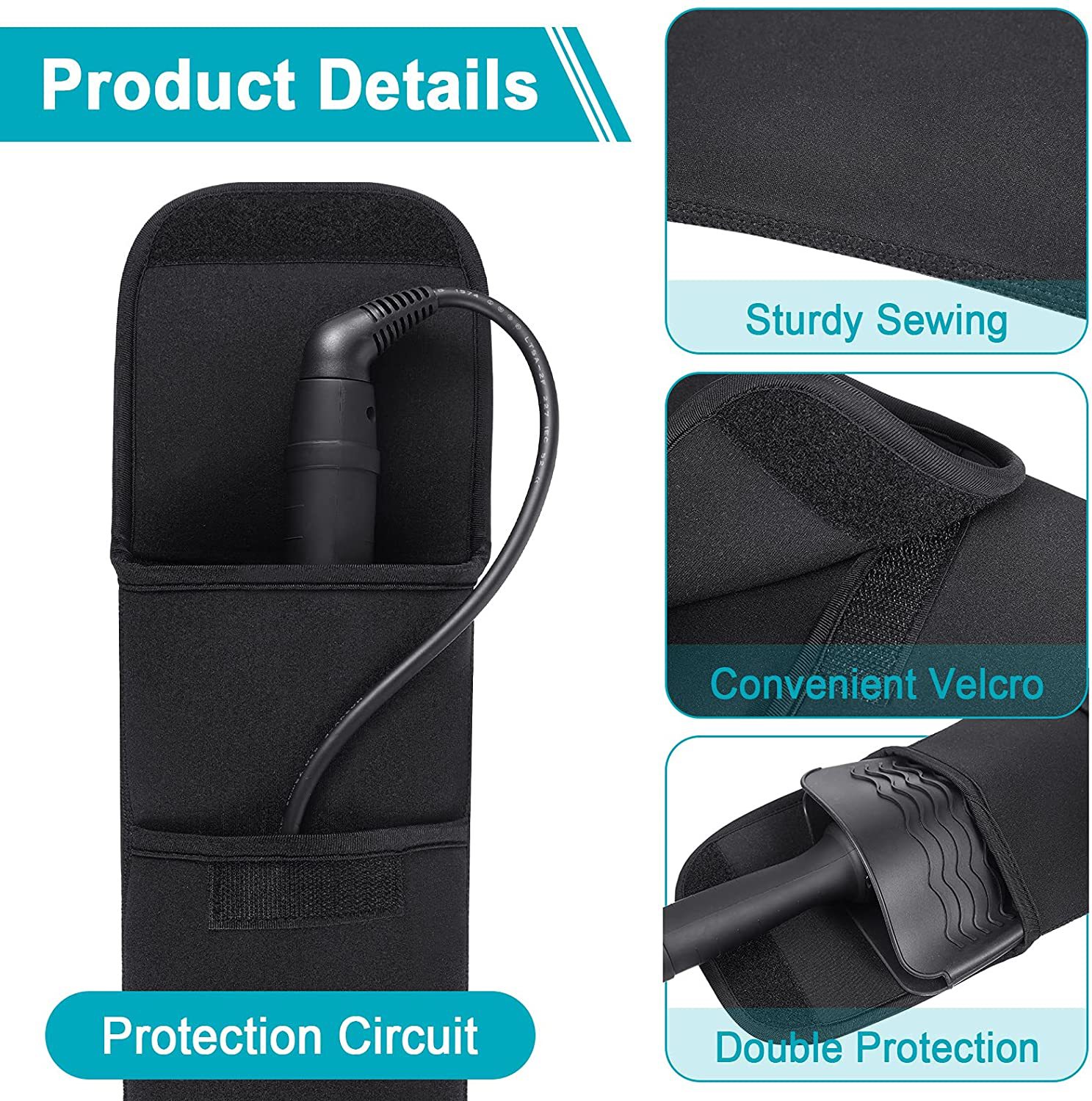 Heat Resistant Cover Hair Straightener Storage Bag Flat Iron Storage Pouch 20*10cm