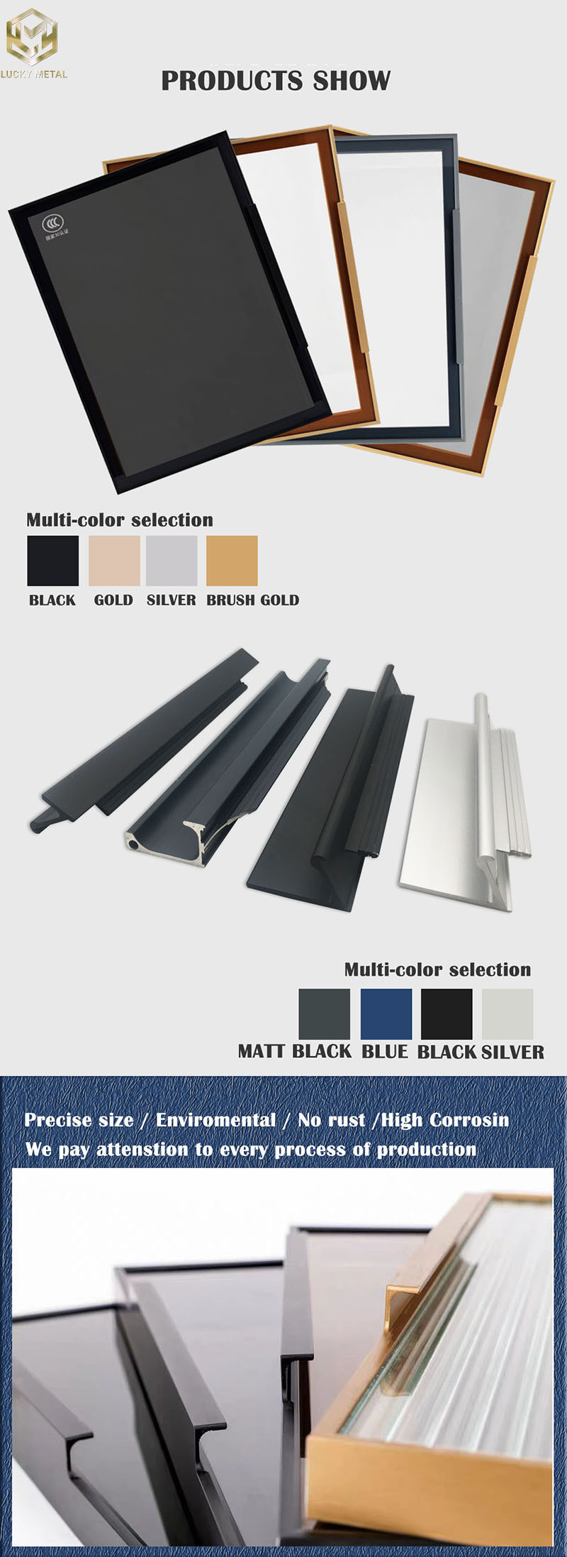 Kitchen Aluminium Profiles G Handle Grey Color