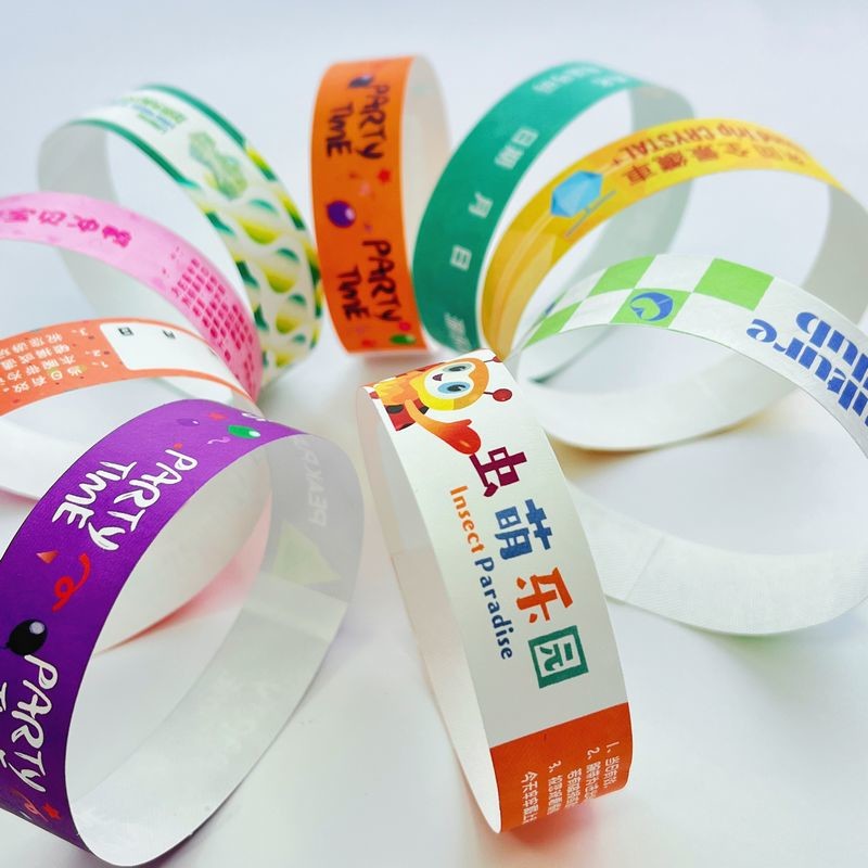 Factory Cheap Adjustable Tyvek Event Wristbands Activity Barcode Events Variety Of Colors Paper Event Bracelet