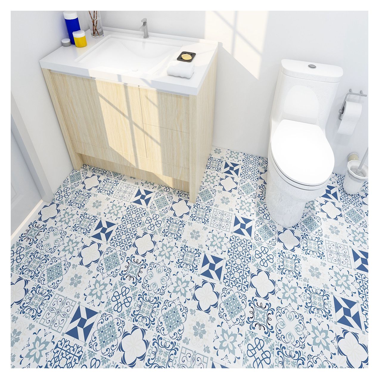 Removable Floor Sticker Waterproof PVC Flooring with Self Adhesive Installation