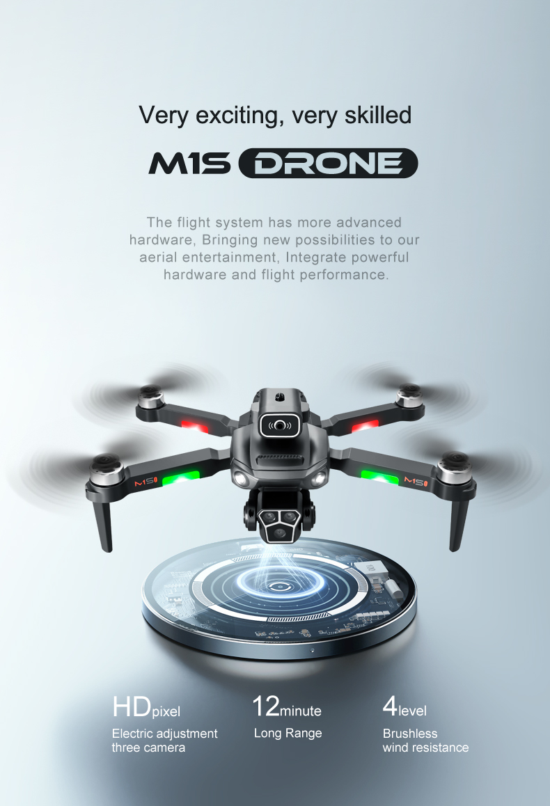 Operator Skill Level M1s Drone 4k Profesional Hd Dual Camera Dron Wifi 1080p Real-time Transmission with Long Flight Time