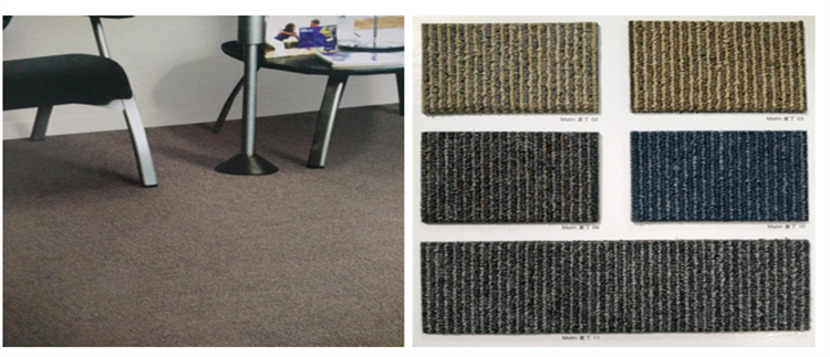 New two colors mixed up striped pattern PP 50*50cm office carpet tile