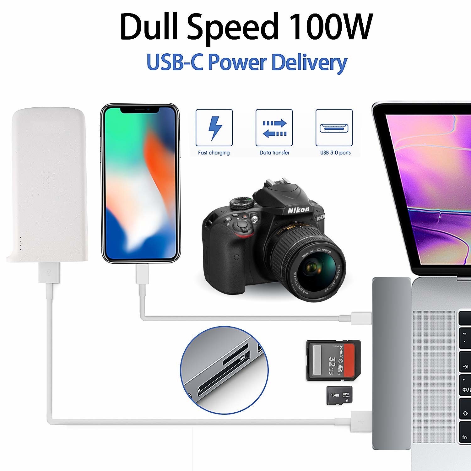Thunderbolt 3 USB C Dock Hub Docking for 2018 MacBook Air MacBook Pro 2016 2017