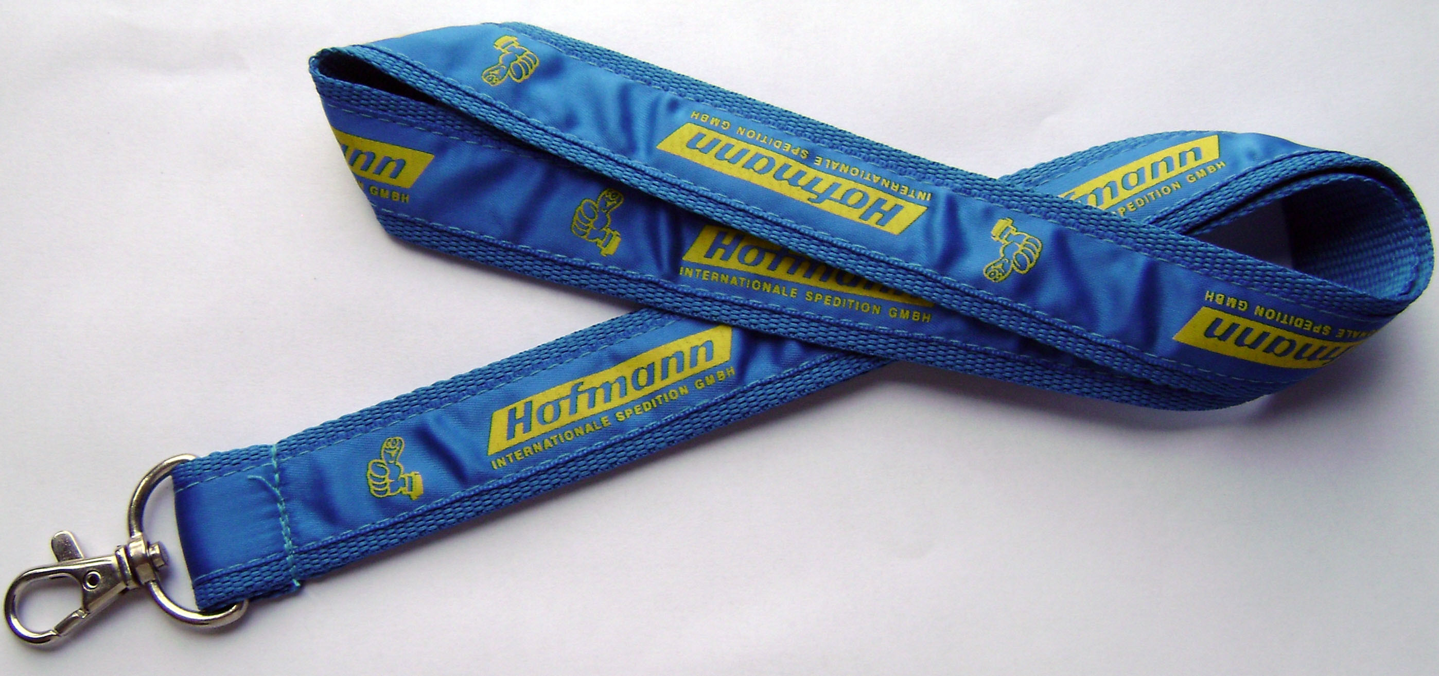 Orangnic Cotton Custom Printed Lanyards For Keys , Black Dye Sublimated Lanyards
