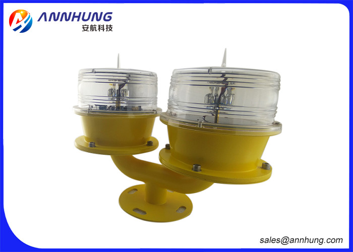 Double Low Intensity LED Solar Obstruction Light For Wind Turbines / High Rise Building