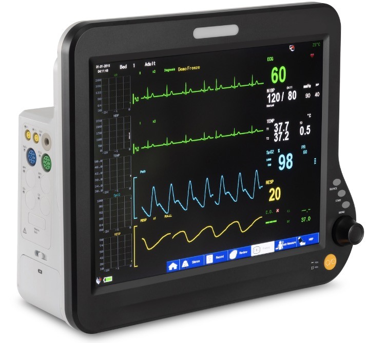 15 Inch TFT LCD Screen ICU Cardiac Monitor , SPO2 Multi Parameter Patient Monitor