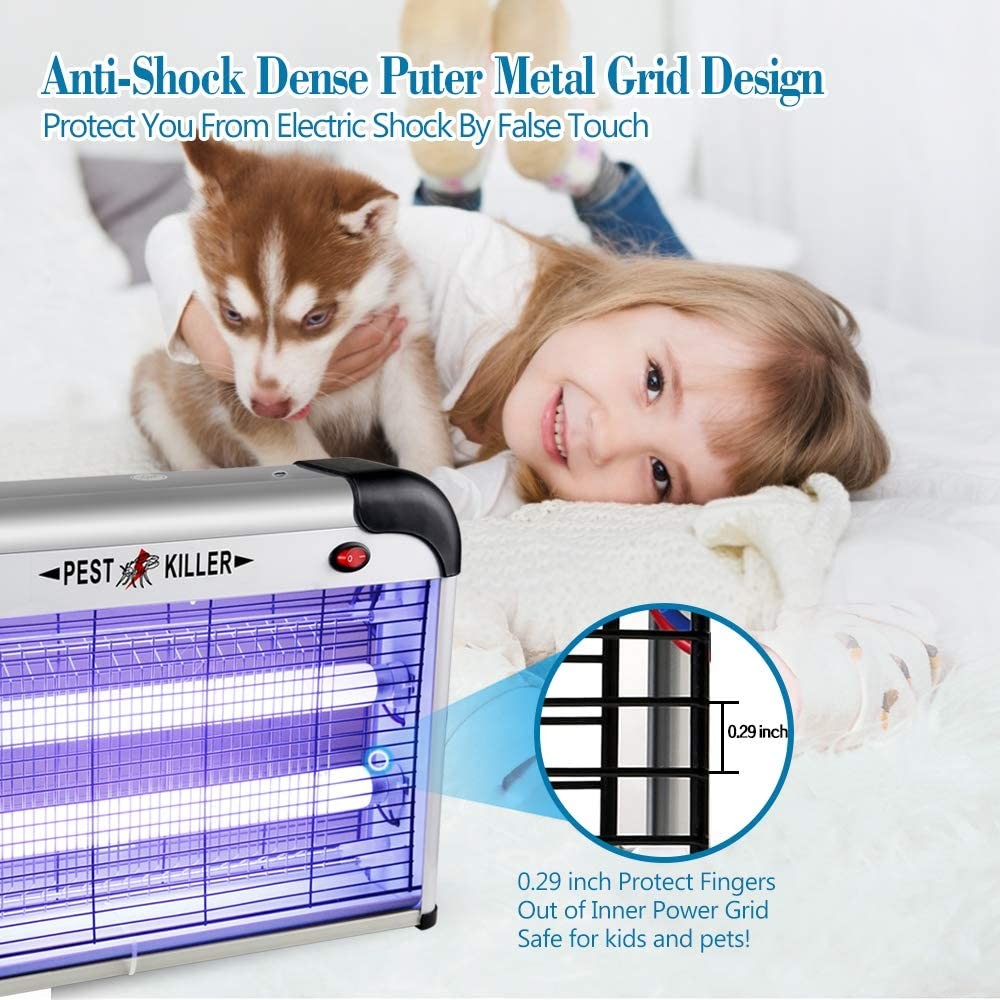 JZ Original 20w Aluminum Electric Fly Catcher Insest Killing Pest Control Bug Zapper Mosquitoes Killer Lamp for Indoor