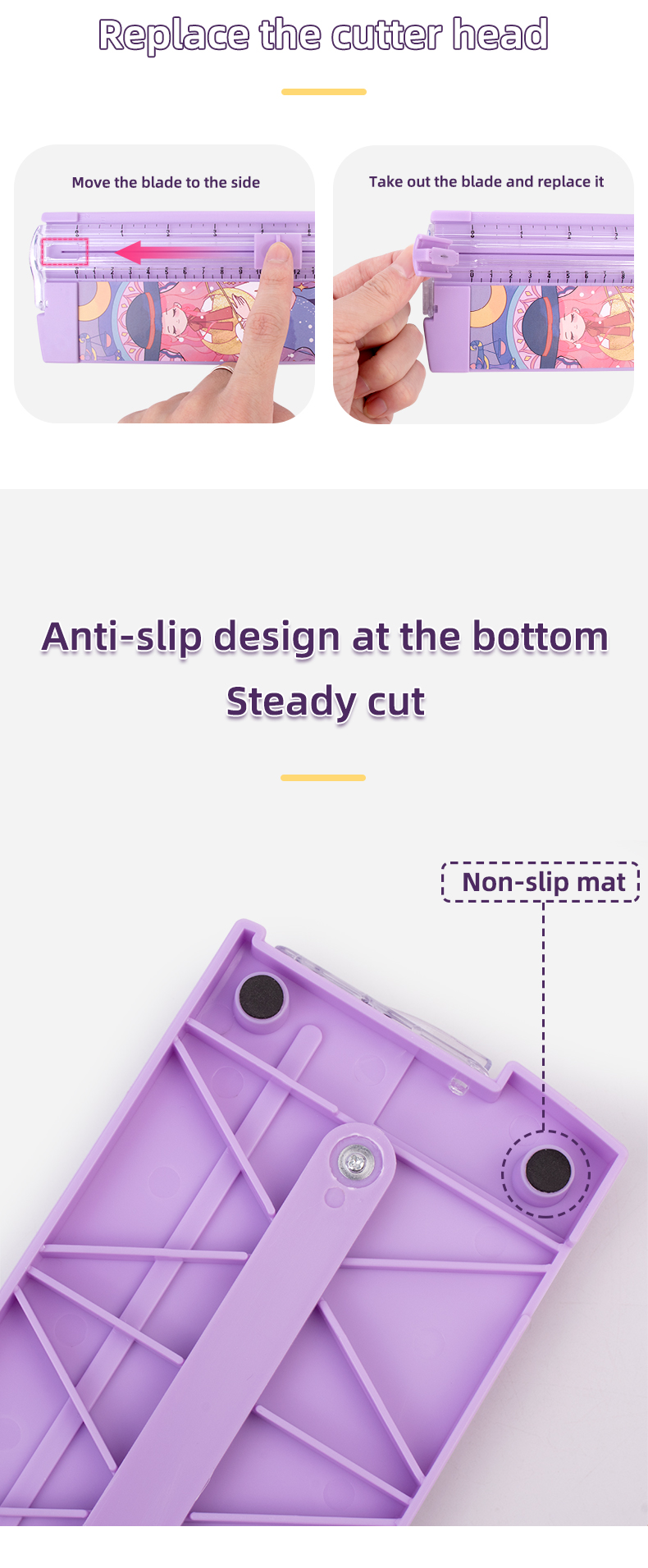 High Customization Metal Plastic A5 Paper Trimmer for 2022 Custom Cartoon Paper Cutter