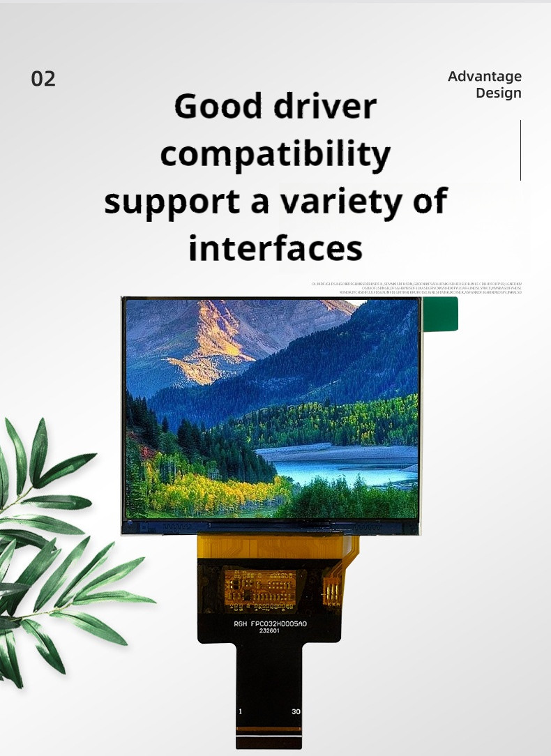 3.2 Inch MIPI Interface IPS 1024x768 LCD TFT Screen Display 12LEDS Backlight With 500cd/M2 Luminance