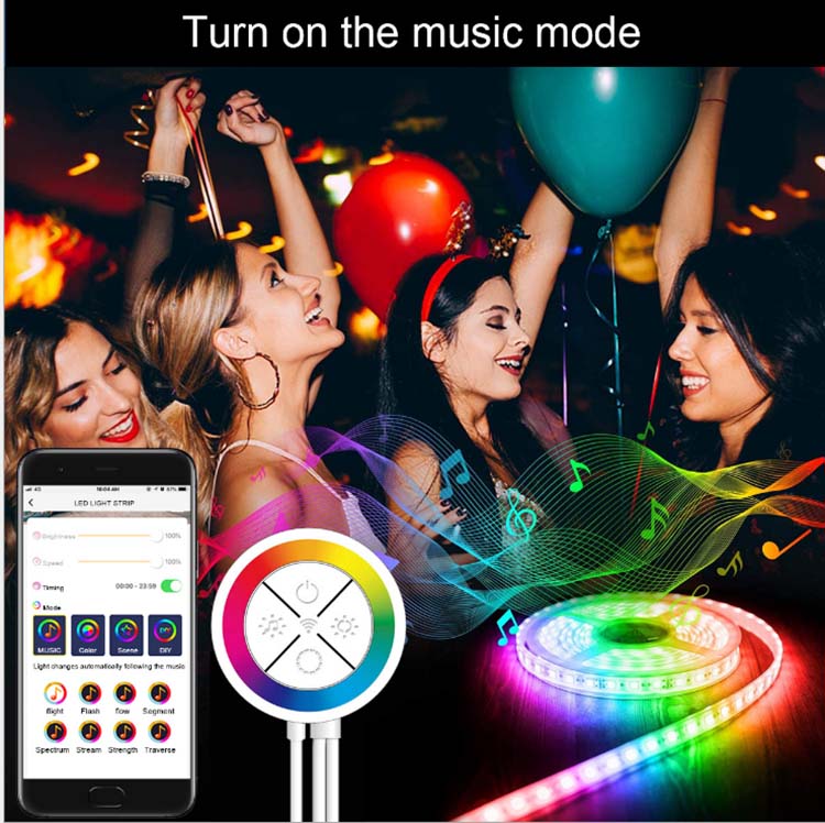 Smd5050 Dreamcolor LED Strip Lights Voice Control Ws2812 2811