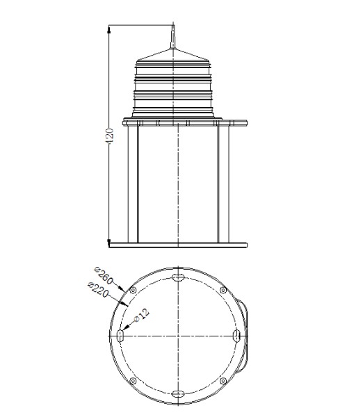 Flashing 15km Type B 15W Aircraft Obstruction Light