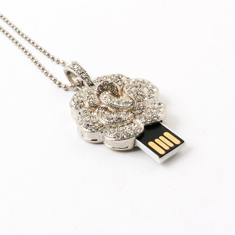 Jewelry Style Flower USB Flash Drive 2.0 With Chips Hidden Inside