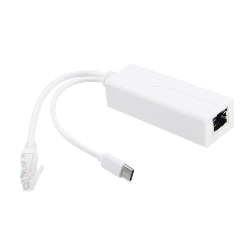 24V 12V 5V POE Passive Injector USB-C Type C Cable and Ethernet RJ45 Connector
