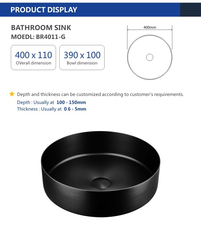 Gold Basin Bathroom Stainless Steel Sink , Combo Artistic Vessel Sink Washing Bowl Set