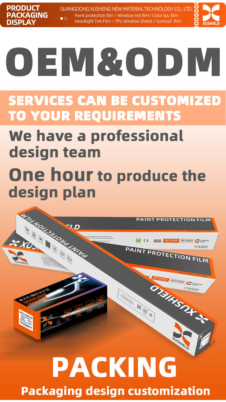 XUSHIELD Manufacturer Wholesale Clear Car Film Self-adhesive Anti-Scratch Self-Healing TPU PPF Paint Protection Film