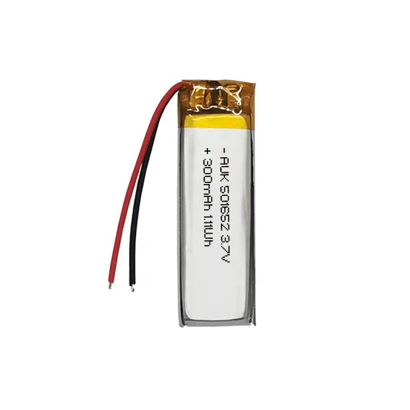 AUK Lipo Battery 501652 300mAh 3.7v 1.11Wh 501340 4.2V Lithium Polymer Battery KC IEC62133