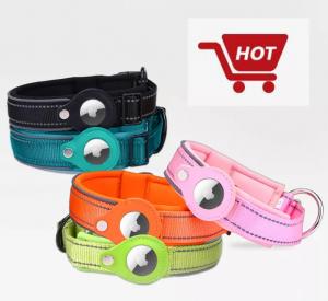 China Fancy OEM Pet Collars Leashes Glowing The Dark Airtag Pattern Dog Bark Tracking Airtag Collar on sale