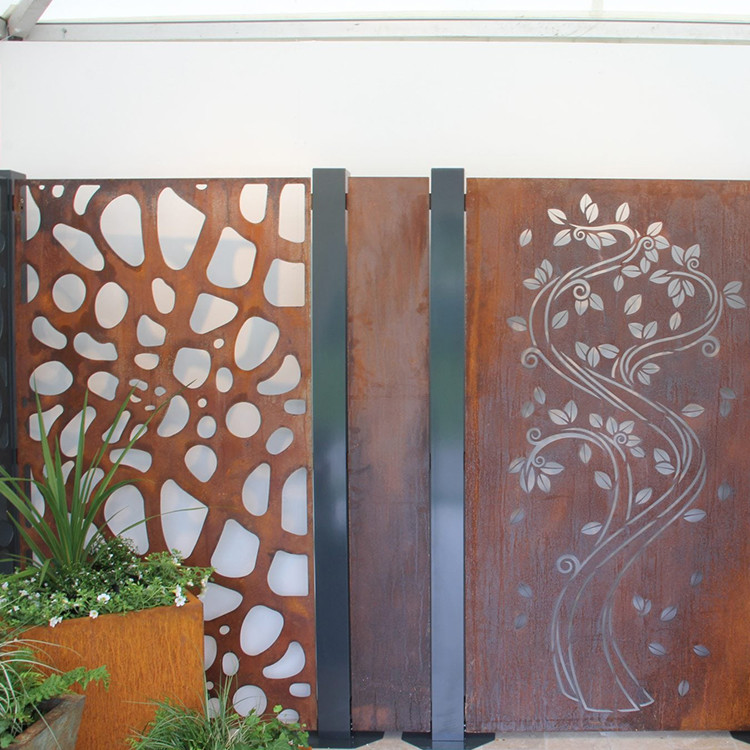 Weathering Steel Gardening Screen