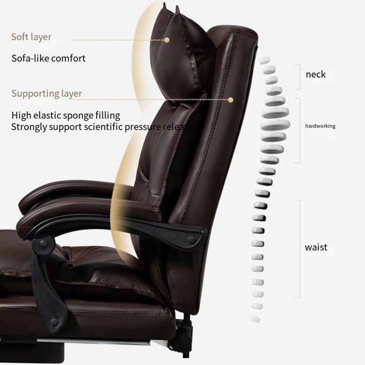 Metal Type Other High Back Manager Chair For Office PC with Movable Leather Executive