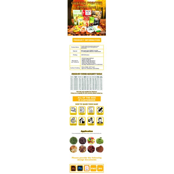 Biodegradable Custom 8 Sided Sealed Food Grade Packaging Plastic Bag With CMYK Embossing Hot Stamping Packaging Coffee Nuts Protein Powder