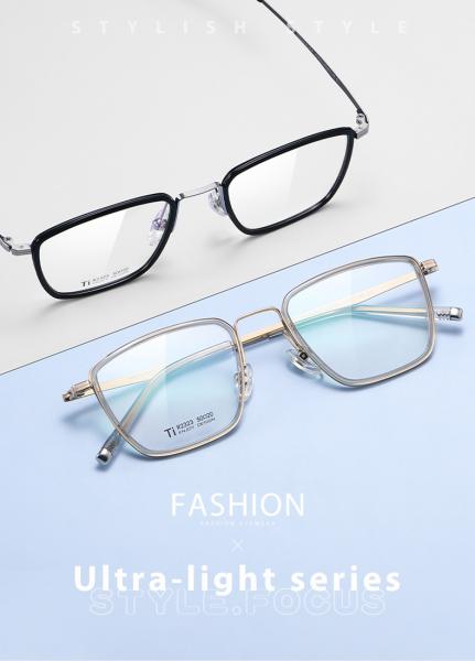 Men'S Black Acetate Glasses Optical Titanium Simple Design OEM