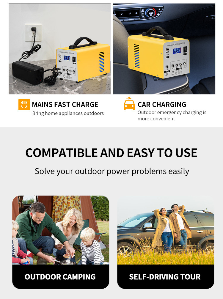 Factory Sales Outdoor Camping RV Fishing Travel Party Outdoor-Working Generator 84W Solar Portable Power Station