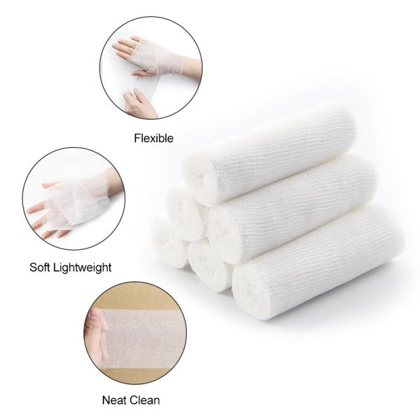 Hospital Use Absorbent Cotton Gauze Roll 50 Yards Rolls Good Whiteness