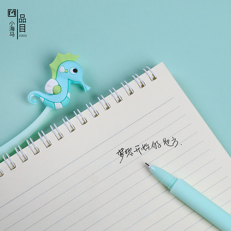 Cute Cartoon Blue Gel Ink Pens Cartoon Animal Writing Pens 0.5 Mm Assorted Styles Pens Stationery For School Office Home Student Kids Birthday Present