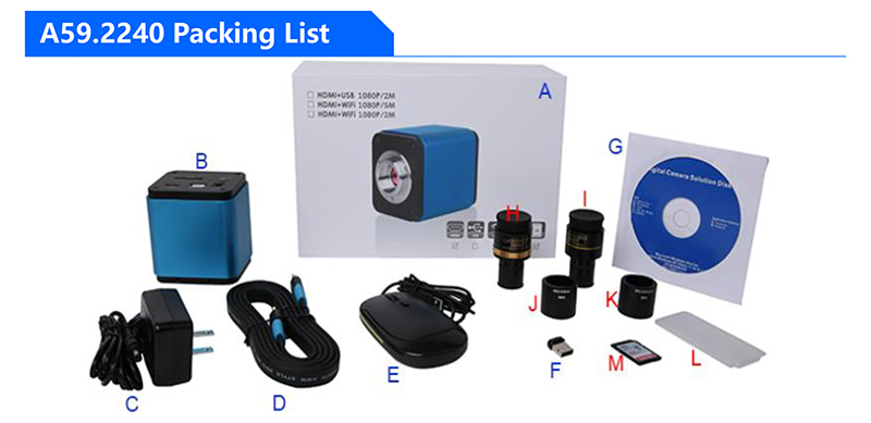 A59.2240 Auto Focus HDMI+WIFI+SD Camera Mouse Measure OPTO-EDU