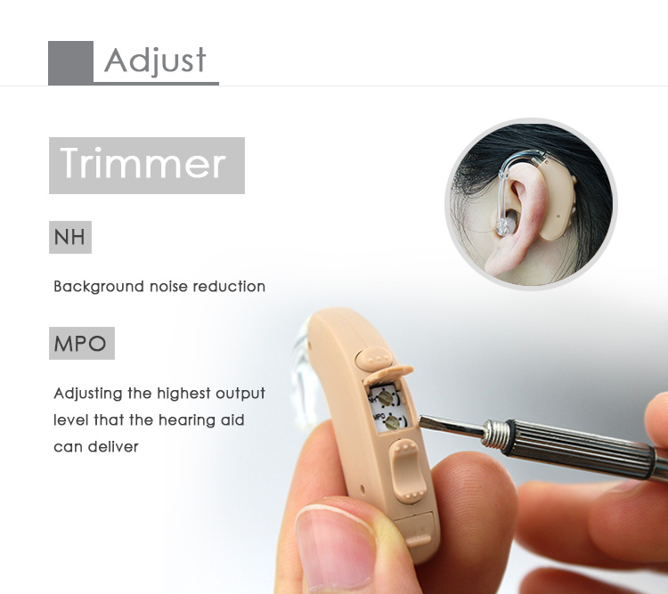 Retone BTE Hearing Aids For Severe Hearing Loss Beige Rechargeable Ultra Ear BTE Hearing Enhancer