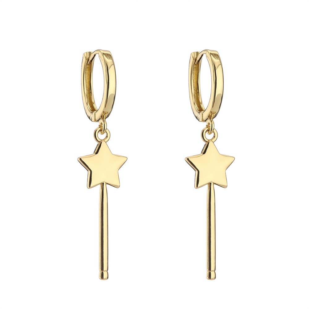 CZ Gold Crystal Hoop Earrings