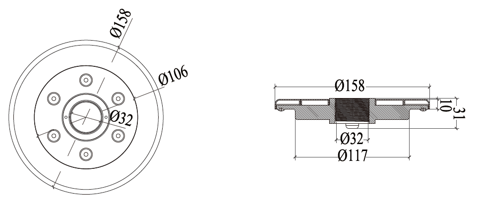 dimension for LED nozzle fountain lights