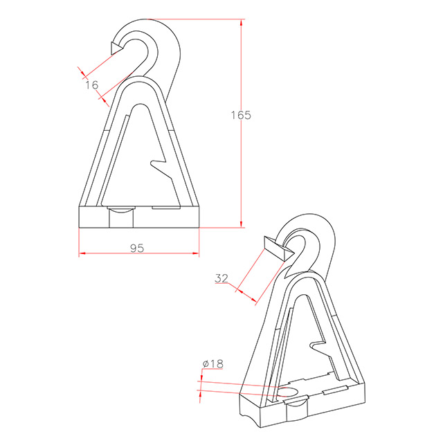 General Industry Aluminium alloy Fiber Optical Cable Support Bracket with Performance