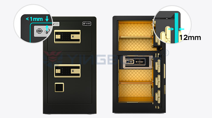 Black Dual Alarm Smart Safe Box Customized For Home Security YB/RS-80D