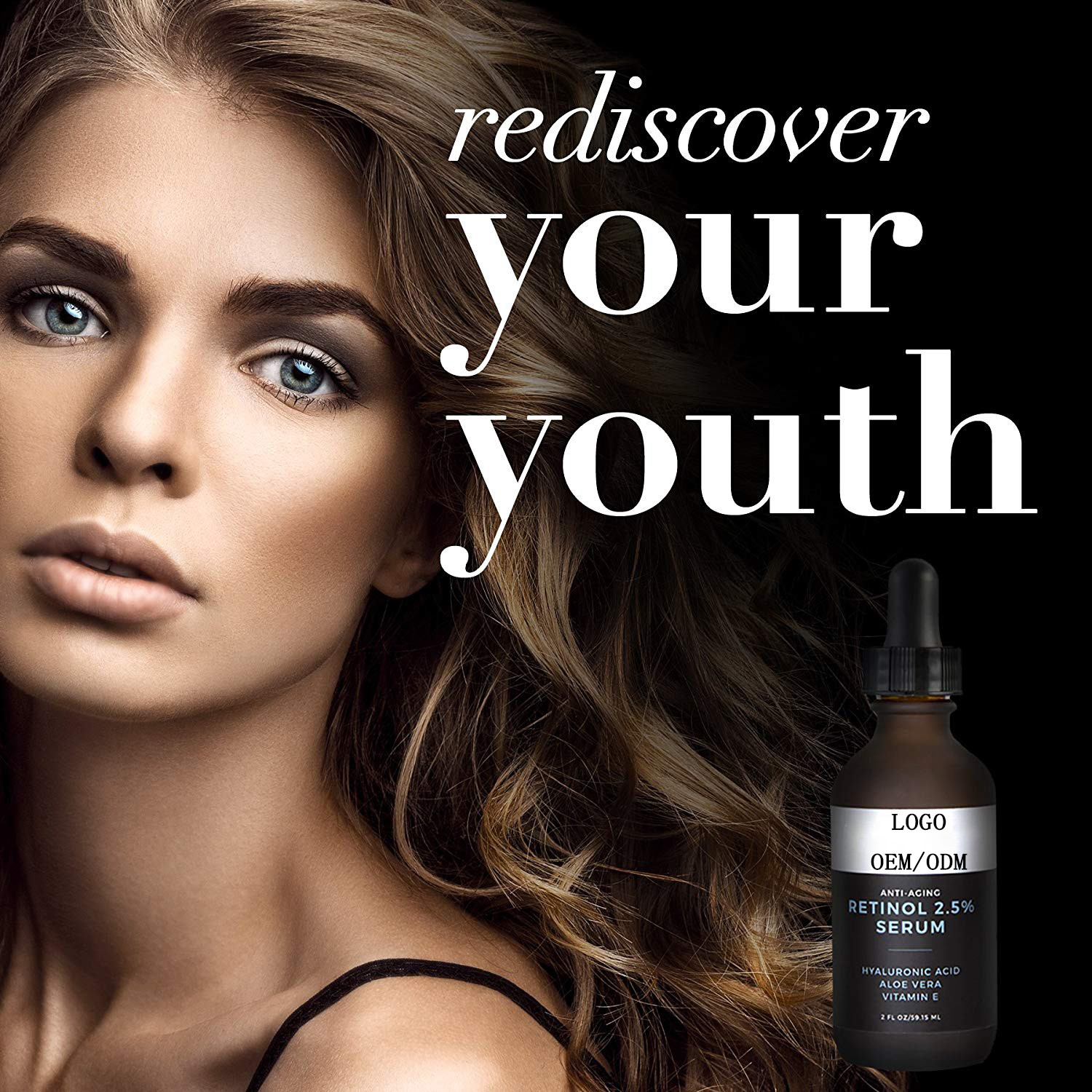 20ml Organic Face Serum With Hyaluronic Acid / Retinol Anti Aging Serum